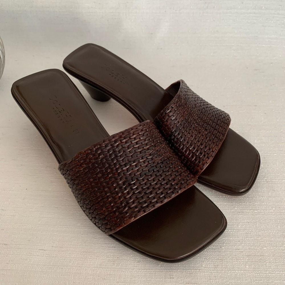 New Cole Haan Resort Braided Brown Leather Slide Sandals Woman’s 6.5B